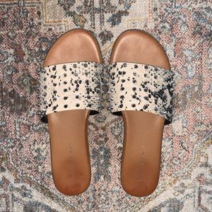 Madden Girl Farrin Studded faux snake leather sandals